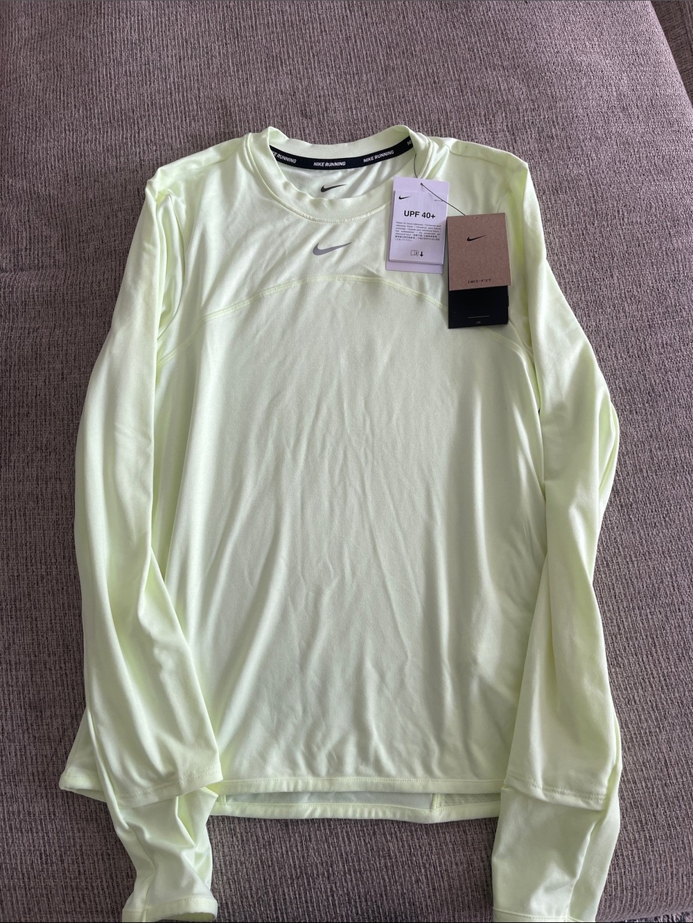 Nike Long-Sleeve Performance Crew Shirt - Light Yellow